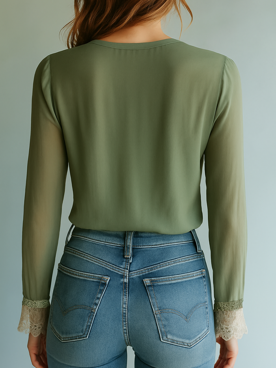 Bohemian Floral Printed Lace Blouse