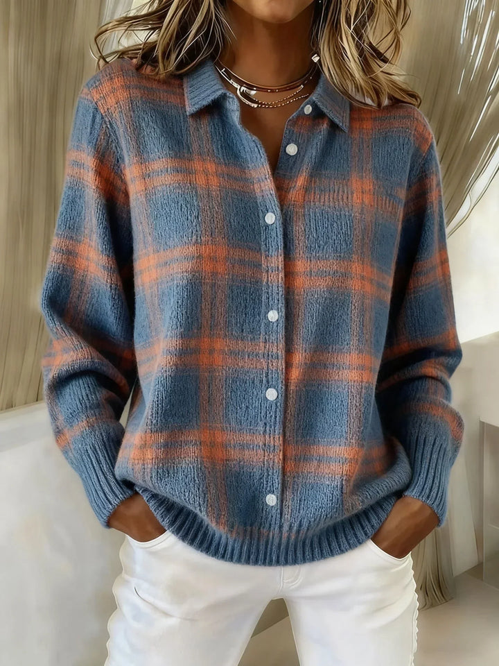 Charlotte | Casual Contrast Plaid Retro Sweater