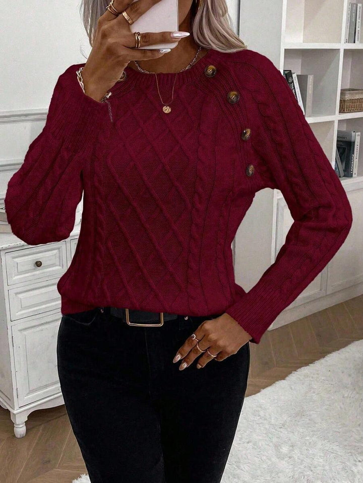 Faye™ | Casual Button Sweater – Soft Knitted Everyday Pullover