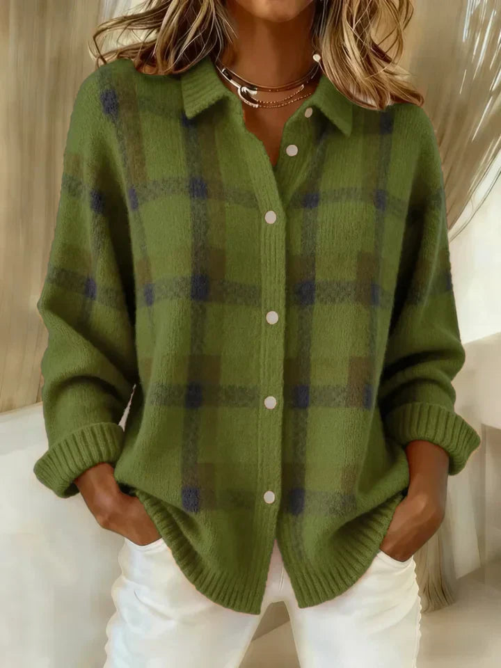 Charlotte | Casual Contrast Plaid Retro Sweater