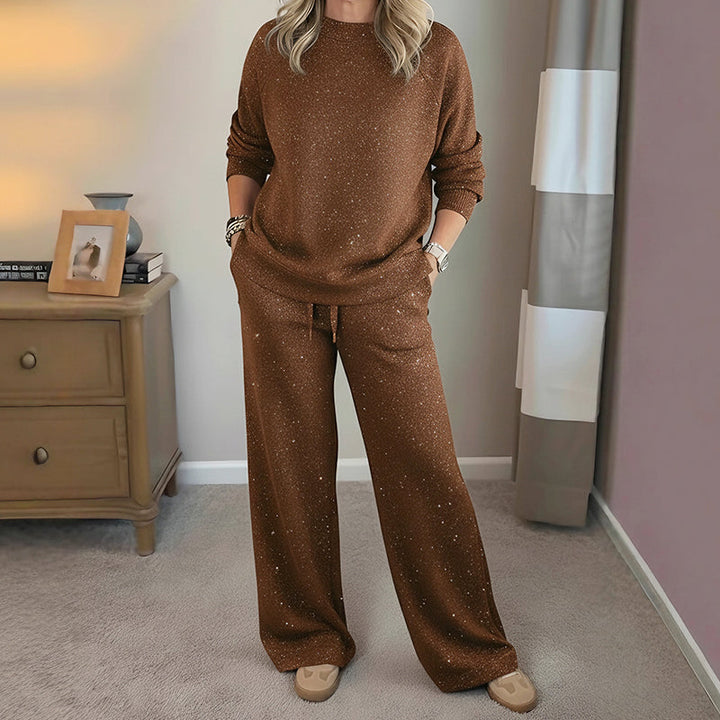 Brittany | Women's Glitter Christmas Two-Piece: Sweatshirt & Pants