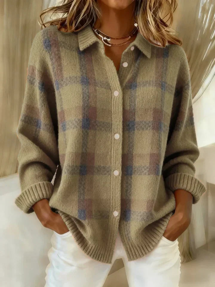 Charlotte | Casual Contrast Plaid Retro Sweater