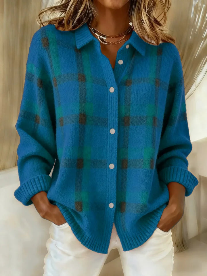 Charlotte | Casual Contrast Plaid Retro Sweater