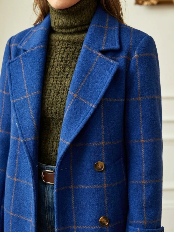 Arvae™ | Wool Check Long Coat