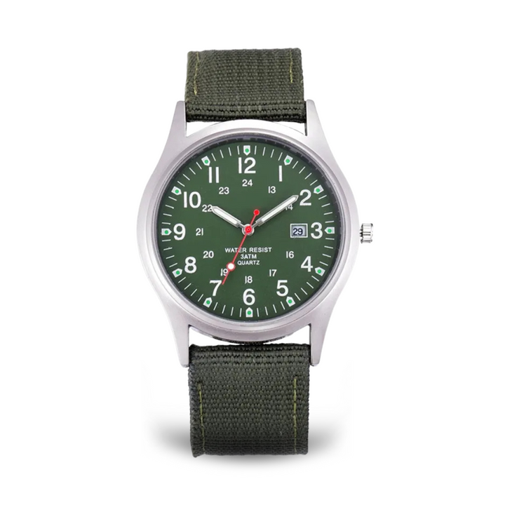 Casual wristwatch inspired by military watches