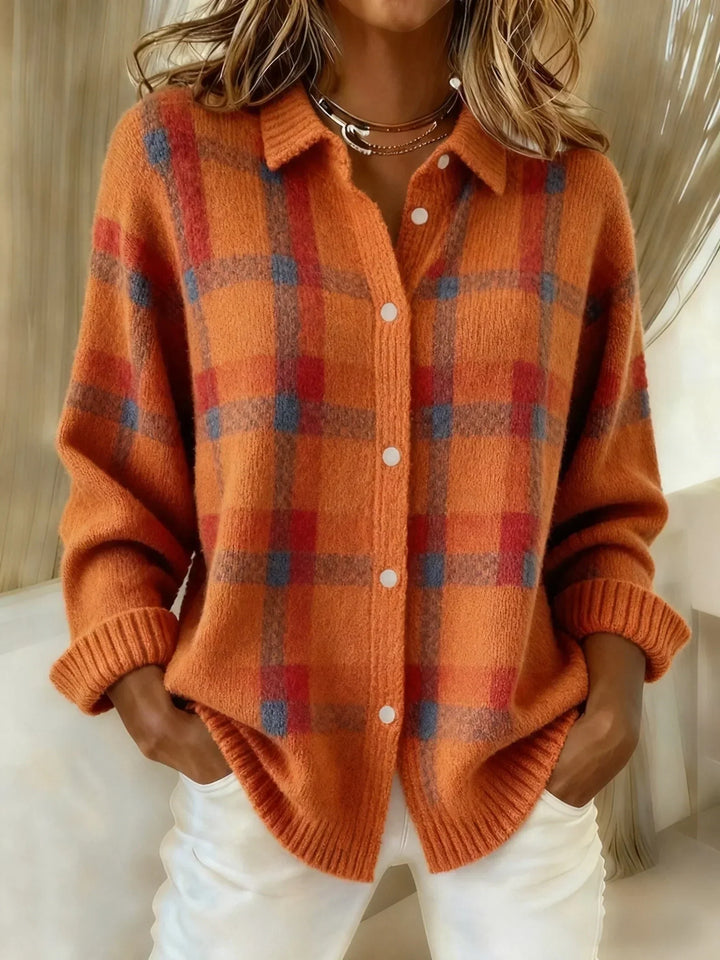 Charlotte | Casual Contrast Plaid Retro Sweater