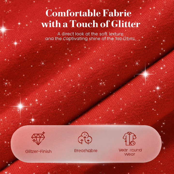 Brittany | Women's Glitter Christmas Two-Piece: Sweatshirt & Pants