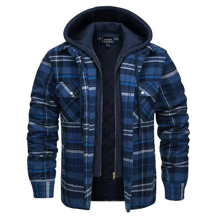 Joel | Checked Hooded Jacket – Warm Casual Outdoor Layer