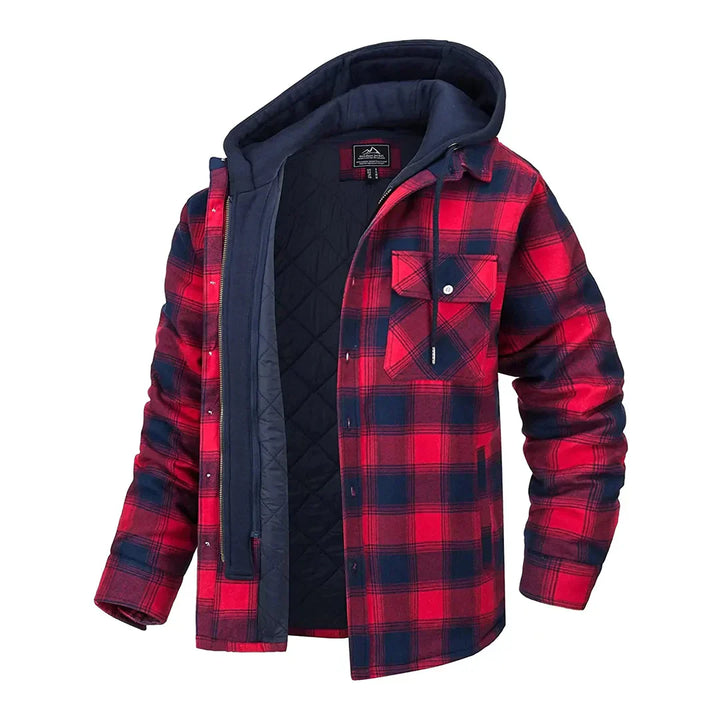 Joel | Checked Hooded Jacket – Warm Casual Outdoor Layer