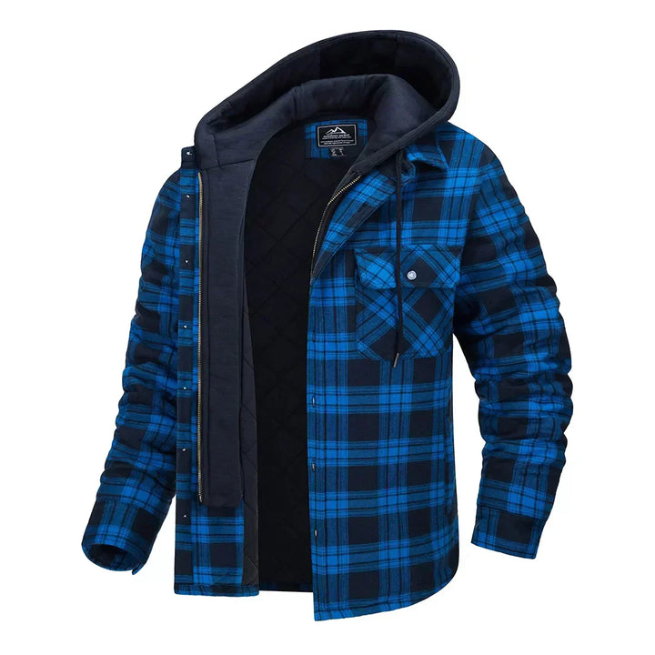 Joel | Checked Hooded Jacket – Warm Casual Outdoor Layer