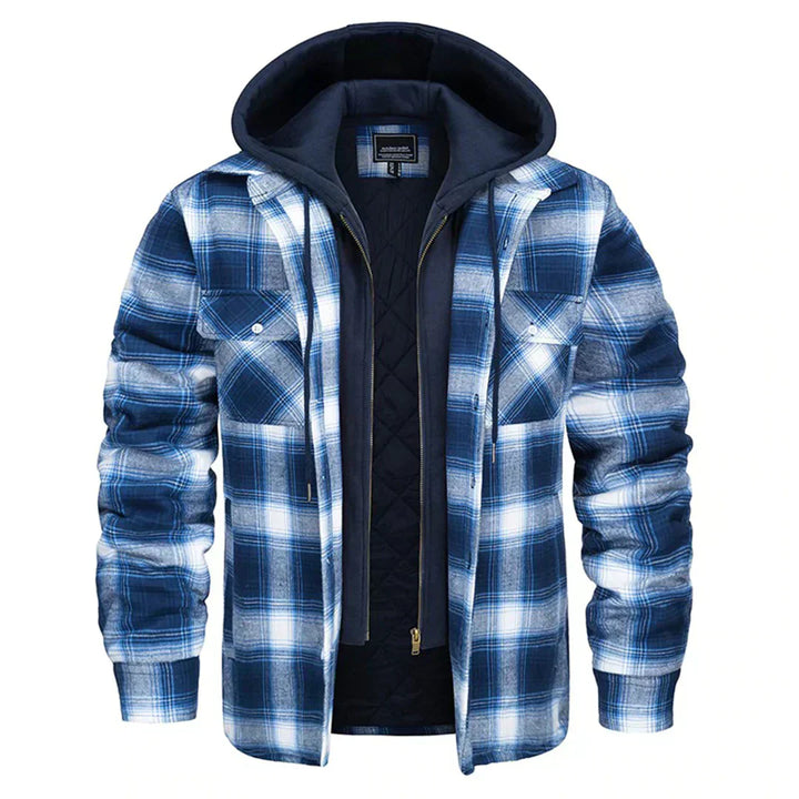 Joel | Checked Hooded Jacket – Warm Casual Outdoor Layer