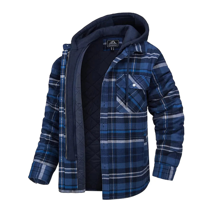 Joel | Checked Hooded Jacket – Warm Casual Outdoor Layer