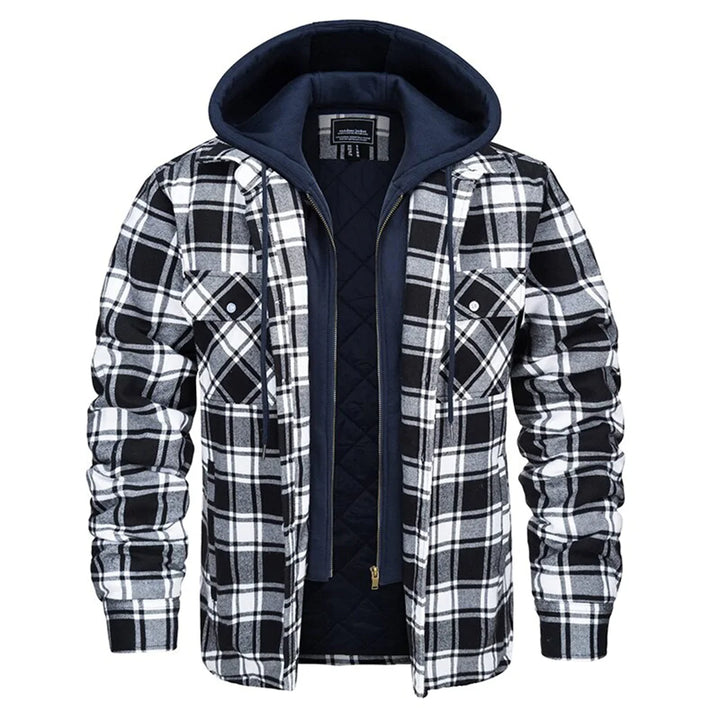 Joel | Checked Hooded Jacket – Warm Casual Outdoor Layer