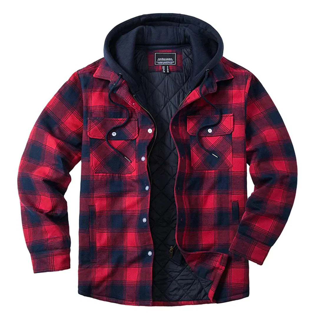 Joel | Checked Hooded Jacket – Warm Casual Outdoor Layer