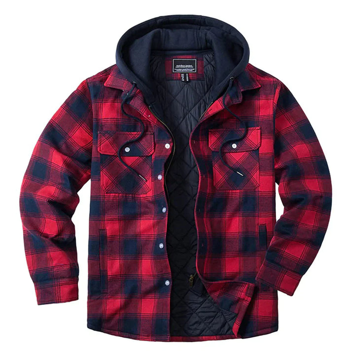 Joel | Checked Hooded Jacket – Warm Casual Outdoor Layer