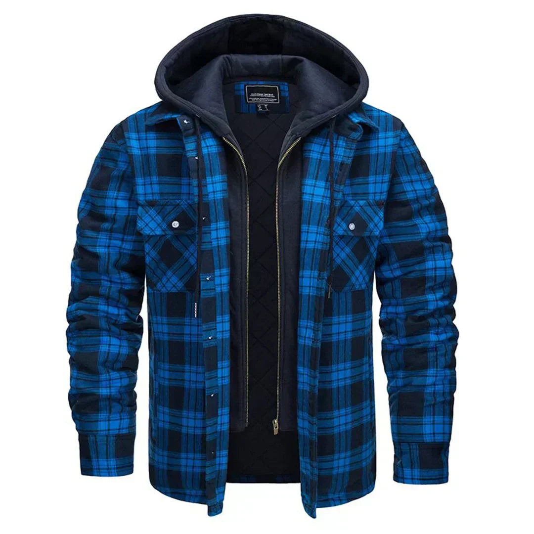 Joel | Checked Hooded Jacket – Warm Casual Outdoor Layer