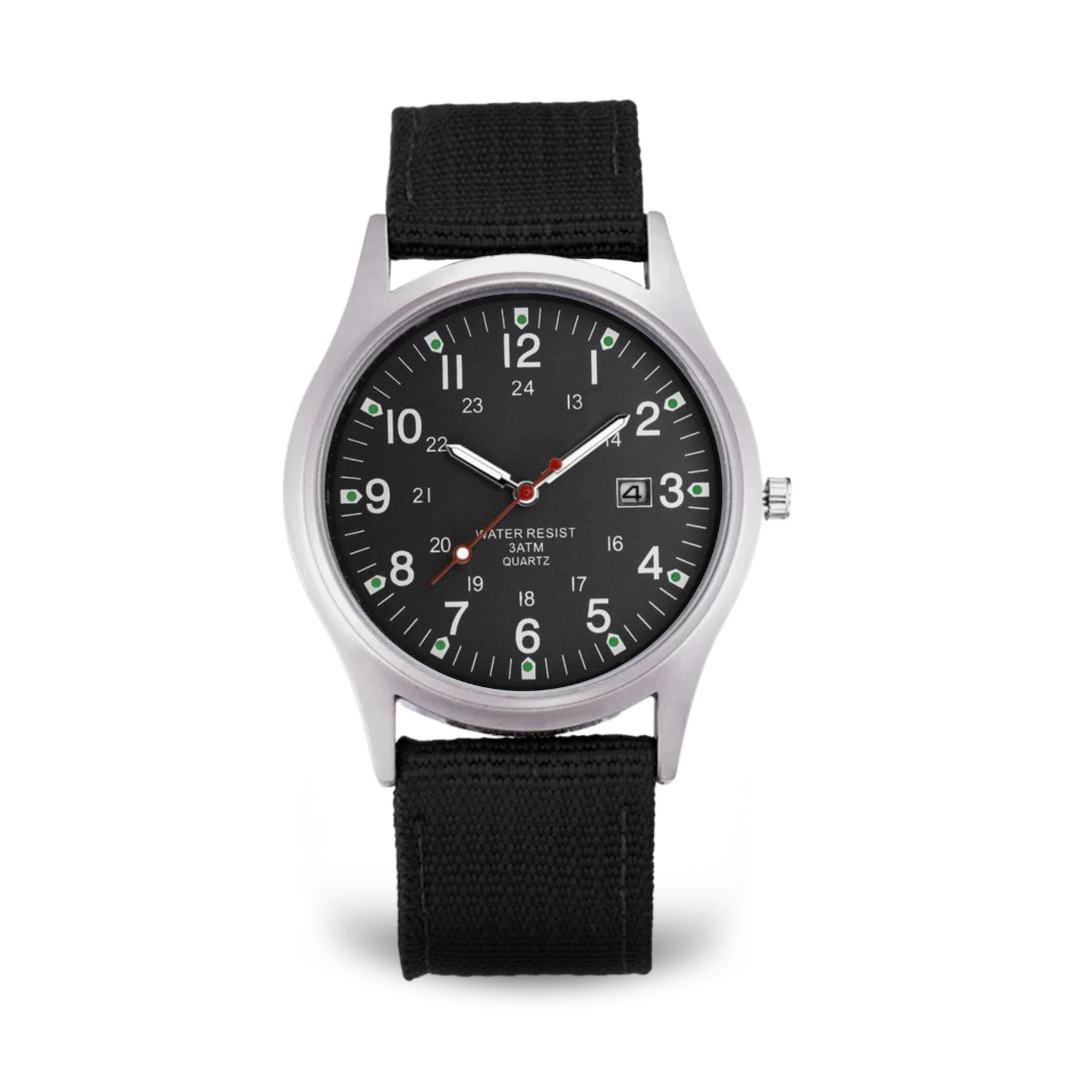 Casual wristwatch inspired by military watches