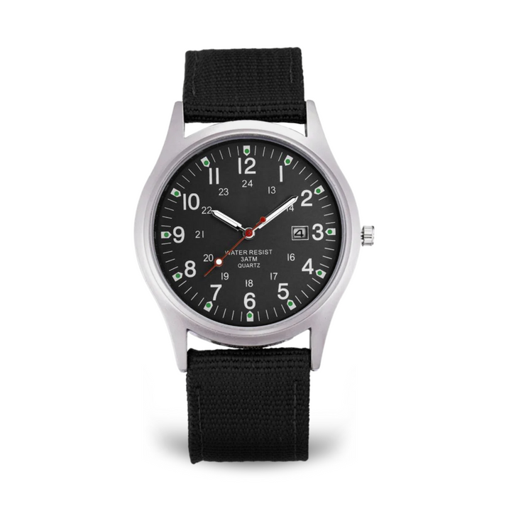 Casual wristwatch inspired by military watches