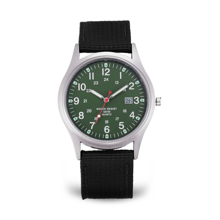 Casual wristwatch inspired by military watches