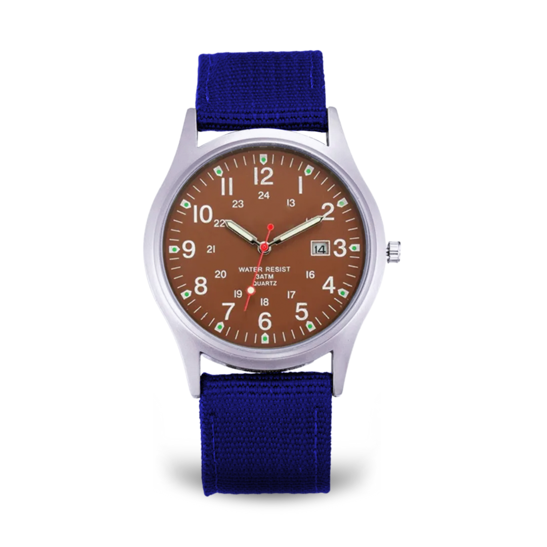 Casual wristwatch inspired by military watches