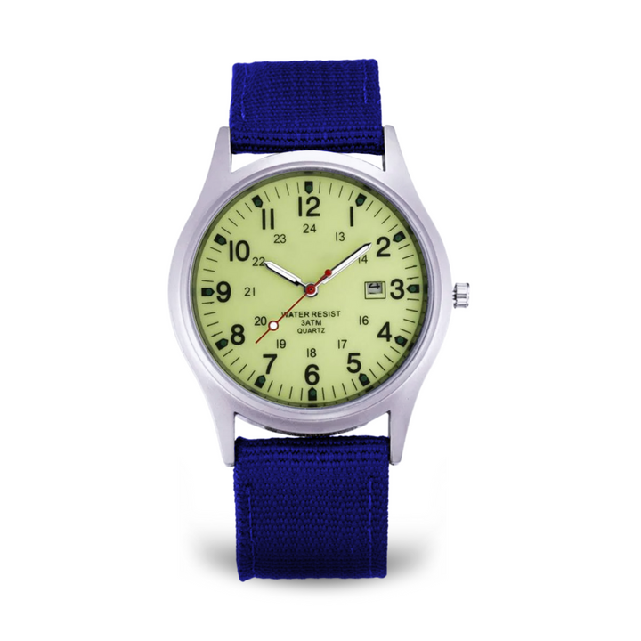 Casual wristwatch inspired by military watches