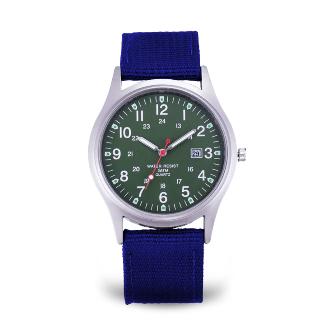 Casual wristwatch inspired by military watches