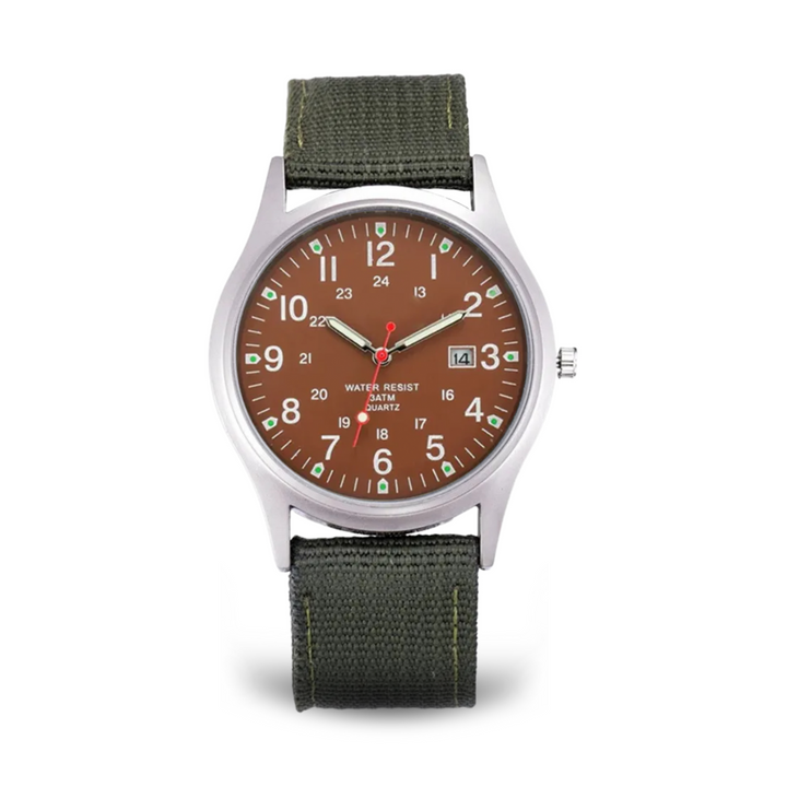 Casual wristwatch inspired by military watches