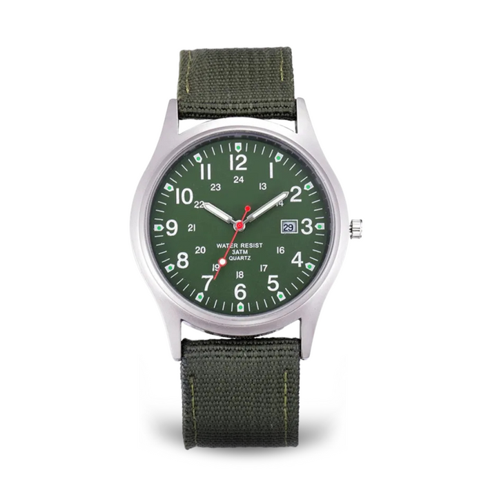 Casual wristwatch inspired by military watches