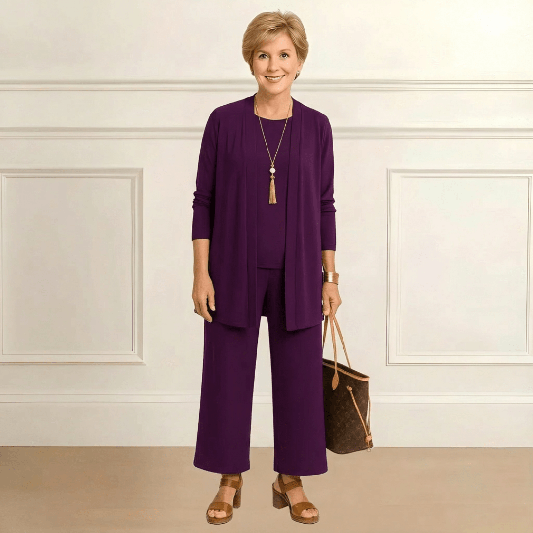 Rosy Cardigan, Top & Pants Set