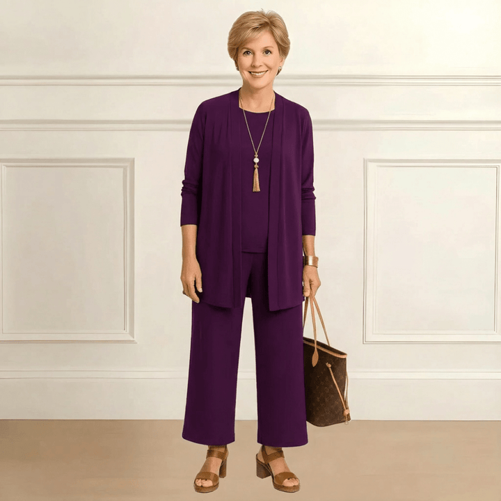 Rosy Cardigan, Top & Pants Set