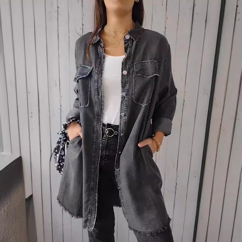Mia™ - Trendy Oversized Denim Blazer